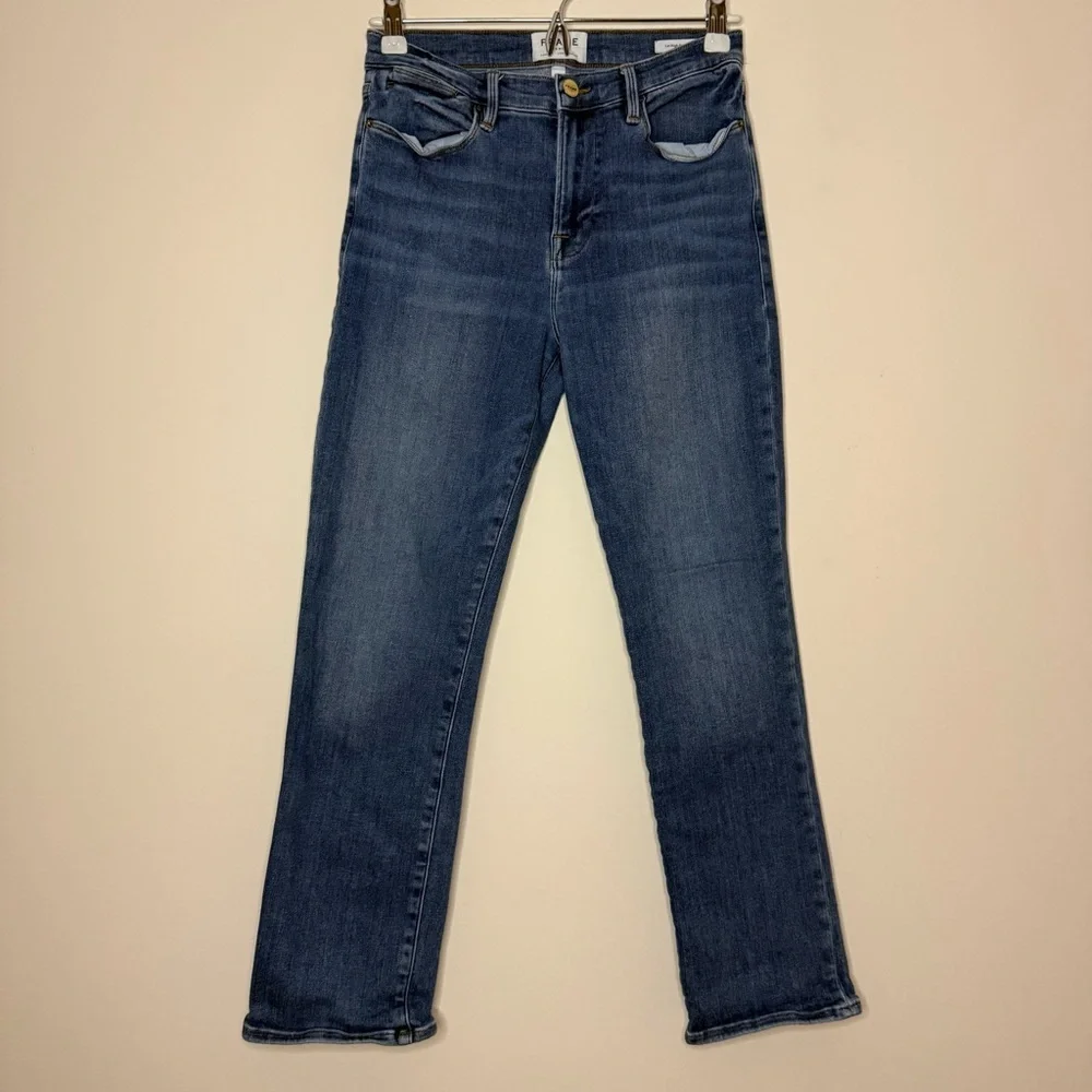 FRAME DENIM Le High Straight Jeans in Bestia Wash - Picture 3 of 11